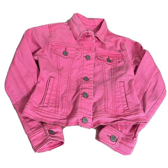JACKET Old Navy Girls Pink Jean Jacket Size Large - Picture 6 of 15